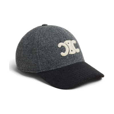 CELINE Logo Wool Baseball Cap Unisex Fashion Casual Hat. 2AUT4324D-09GB