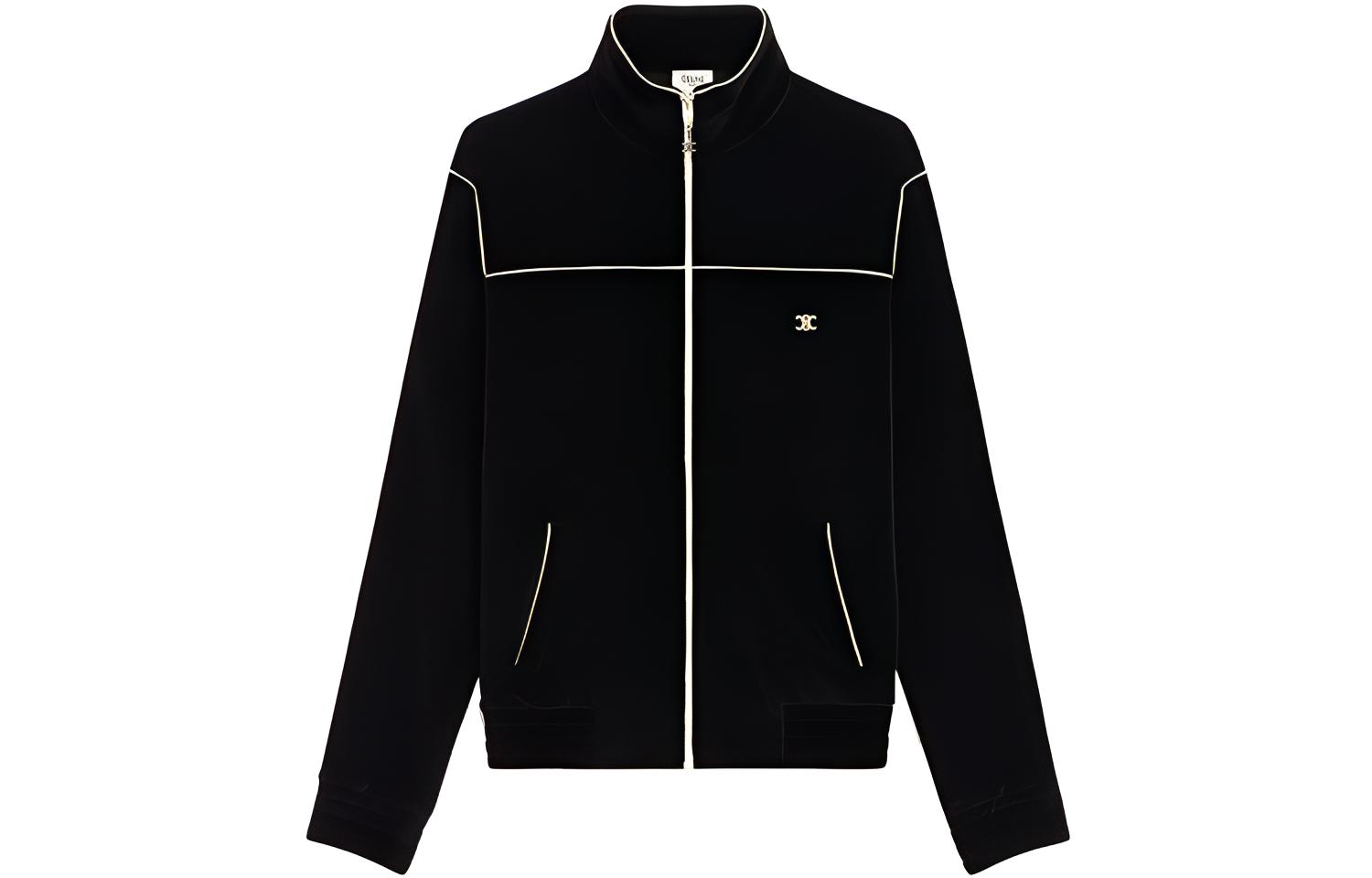 Celine Logo Zipper Casual Jacket Unisex Couple Style - Black 2Y168679I-38NO