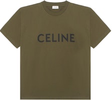 CELINE Loose Fit Letter Logo Print Crewneck T-Shirt Deep Green 2X681501F-02DB CELINE Loose Fit Letter Logo Print Crewneck T-Shirt Deep Green 2X681501F-02DB