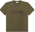 Buy CELINE Kaos Crewneck Loose Fit Logo Huruf Cetak Warna Hijau Tua 2X681501F-02DB
