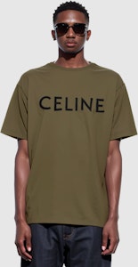 CELINE 寬鬆字母印花圓領T恤 深綠色 2X681501F-02DB Purchase CELINE 寬鬆字母印花圓領T恤 深綠色 2X681501F-02DB