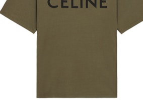 CELINE Kaos Crewneck Loose Fit Logo Huruf Cetak Warna Hijau Tua 2X681501F-02DB Details for CELINE Kaos Crewneck Loose Fit Logo Huruf Cetak Warna Hijau Tua 2X681501F-02DB