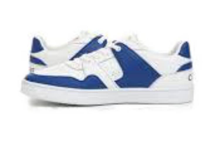 CELINE Low-Top Lace-Up Round Toe Sneaker 'White Blue' 圖 4