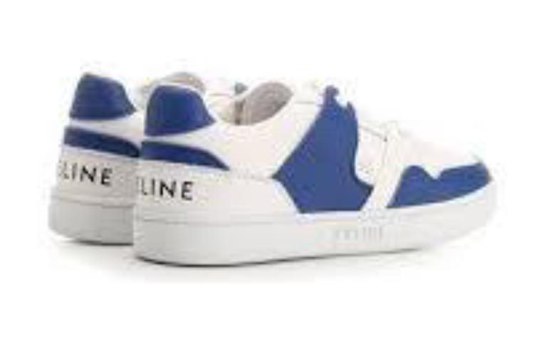 CELINE Low-Top Lace-Up Round Toe Sneaker 'White Blue' 圖 5