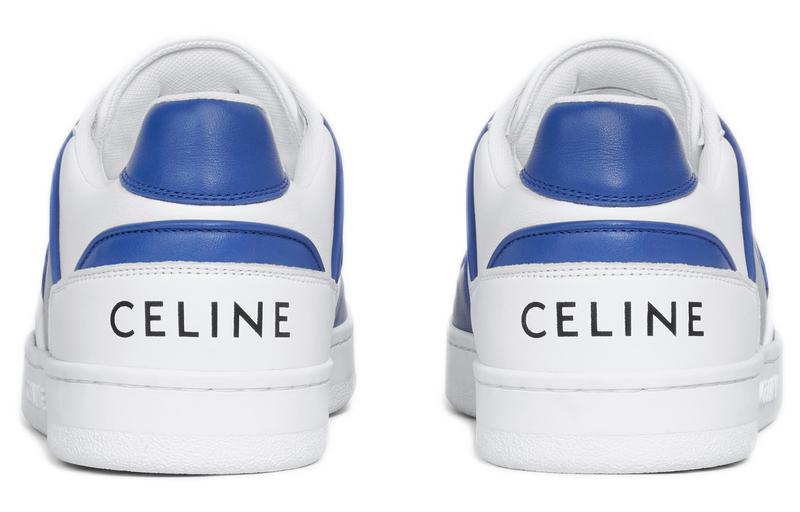 CELINE Low-Top Lace-Up Round Toe Sneaker 'White Blue' 圖 6