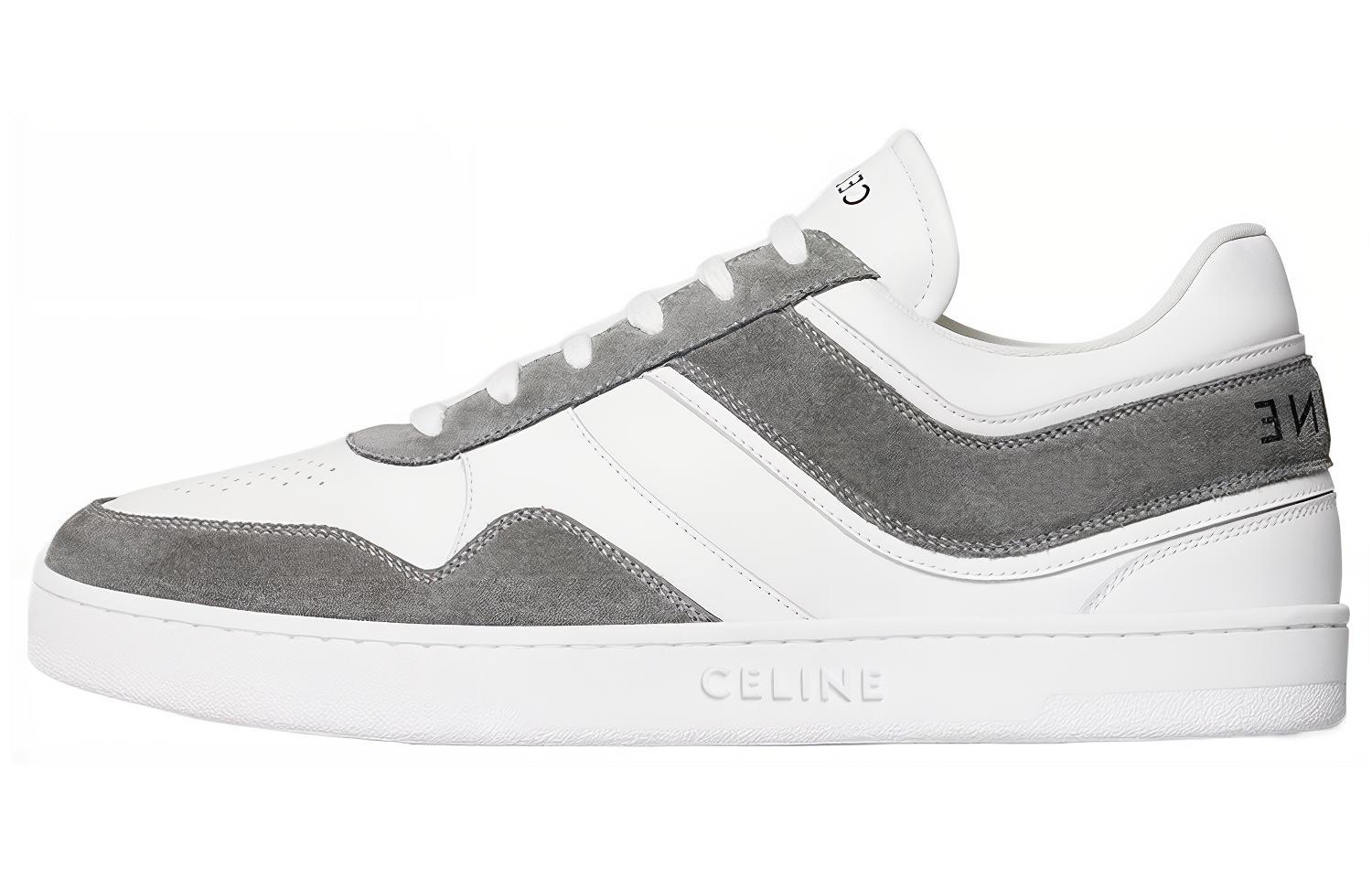 CELINE Low Lace Up Grey Optic White 349223721C.09OP