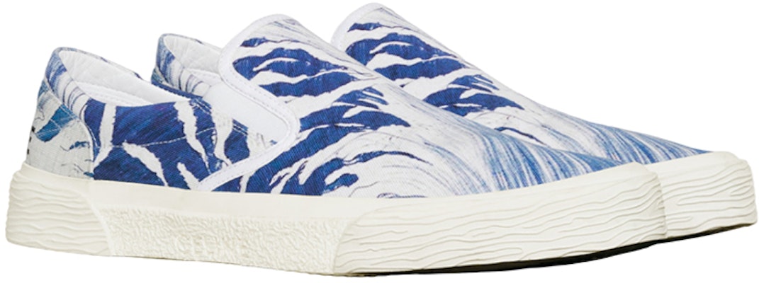 CELINE Low Top 'Printed Distressed White Blue' 346932261C.07BH Order CELINE Low Top 'Printed Distressed White Blue' 346932261C.07BH