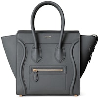 Celine Luggage Baby Drummed Calfskin Micro Kohl Celine Luggage Baby Drummed Calfskin Micro Kohl