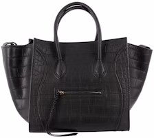 Celine Luggage Crocodile Embossed Phantom Black Celine Luggage Crocodile Embossed Phantom Black