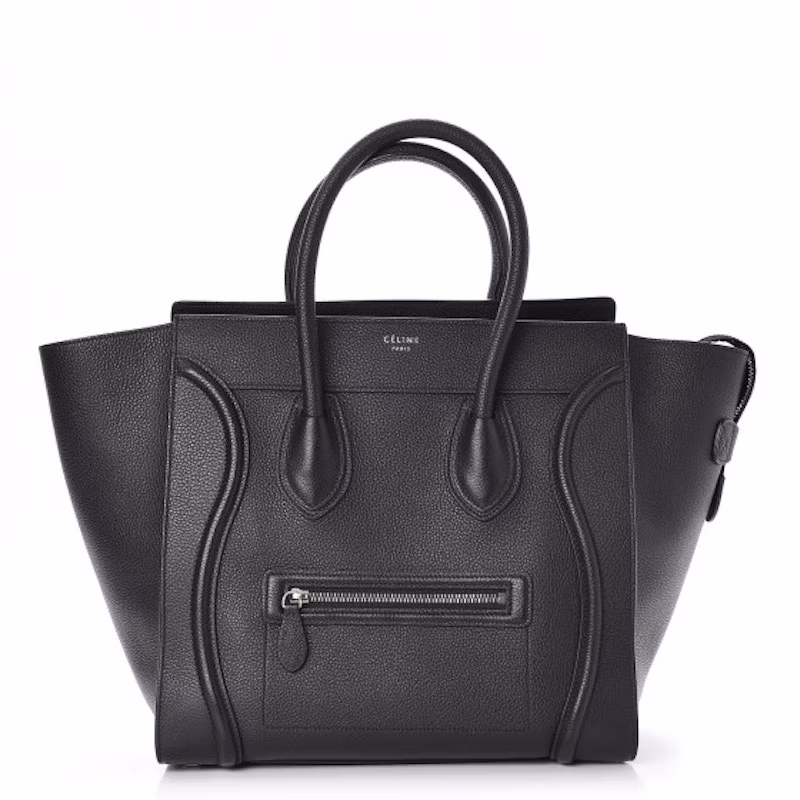 celine-luggage-drummed-calfskin-mini-black