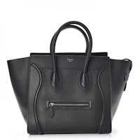 Celine Luggage Drummed Calfskin Mini Black Celine Luggage Drummed Calfskin Mini Black