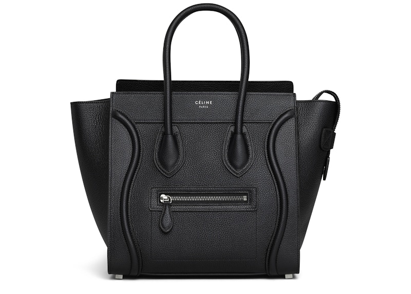 Celine Luggage Drummed Micro Black