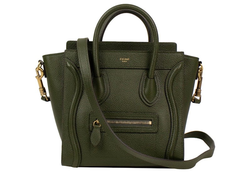 Celine Luggage Drummed Micro Khaki