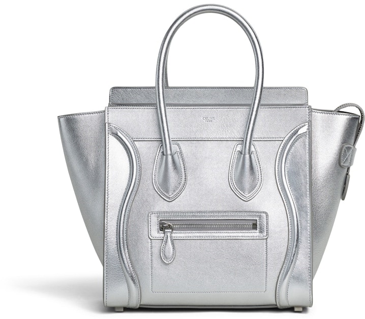 celine-luggage-laminated-micro-silver