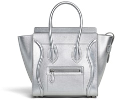 Celine Luggage Laminated Micro Silver Celine Luggage Laminated Micro Silver