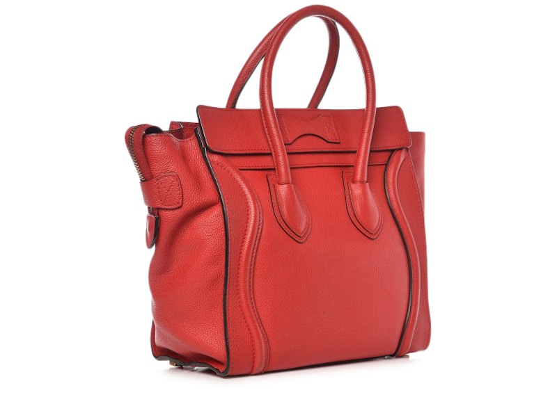 Order Celine Luggage Micro Coquelicot Bolsa Roja