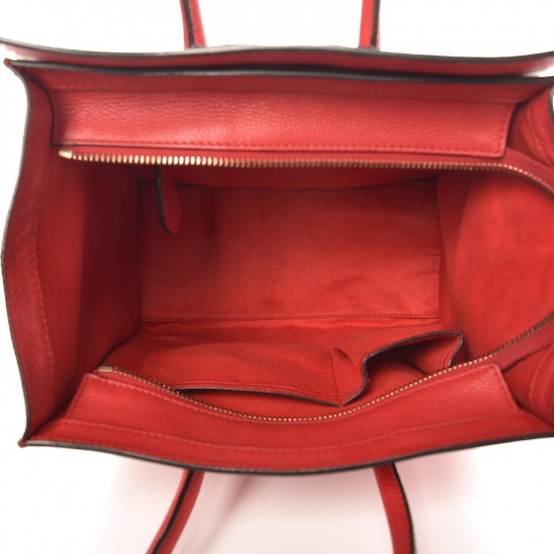 Lookbook Celine Luggage Micro Coquelicot Bolsa Roja