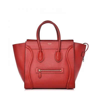 Celine Luggage Mini Coquelicot