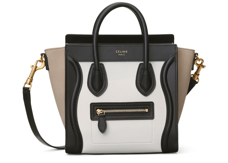 Celine Luggage Multicolor Nano White/Light Taupe