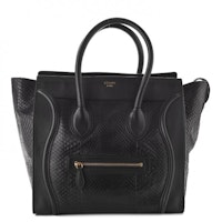 Celine Luggage Python Mini Black Celine Luggage Python Mini Black