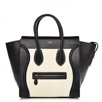 Celine Luggage Python Mini Black/White Celine Luggage Python Mini Black/White