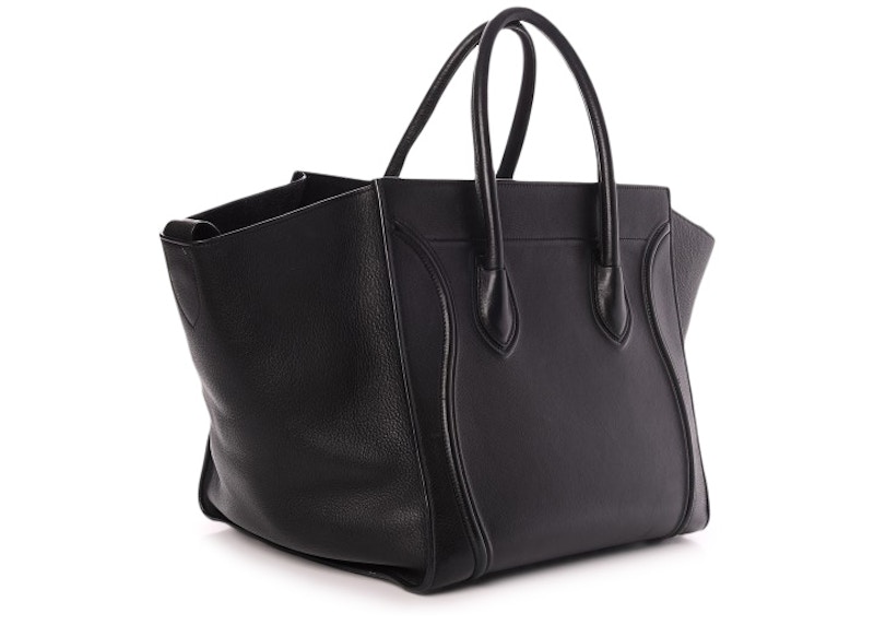 Order Celine Luggage Phantom Mediana Negra con Detalles Plateados