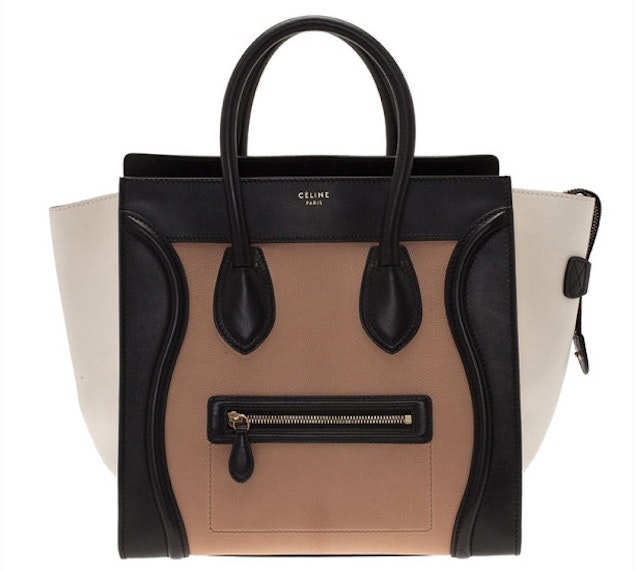 celine-luggage-tricolor-mini-black-camel-ivory