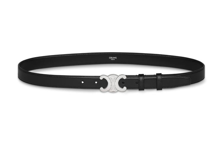CELINE Luxury Leather Belt with Metal Buckle in Black, 2.5cm Width 45AKA3A01.38SI