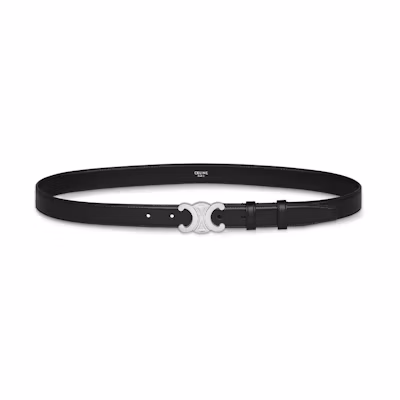 CELINE Luxury Leather Belt with Metal Buckle in Black, 2.5cm Width 45AKA3A01.38SI