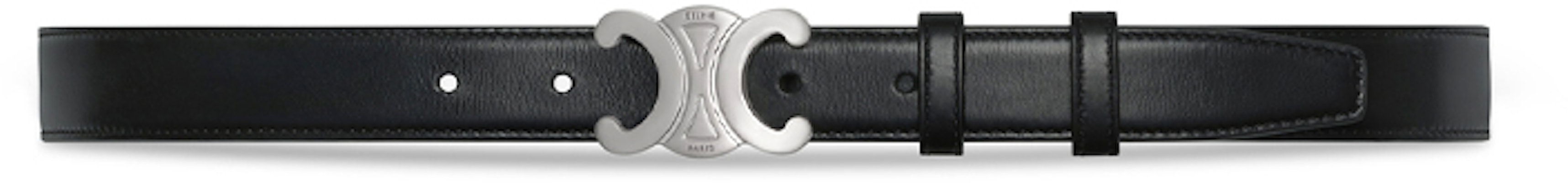 CELINE Luxury Leather Belt with Metal Buckle in Black, 2.5cm Width 45AKA3A01.38SI Lookbook CELINE Luxury Leather Belt with Metal Buckle in Black, 2.5cm Width 45AKA3A01.38SI