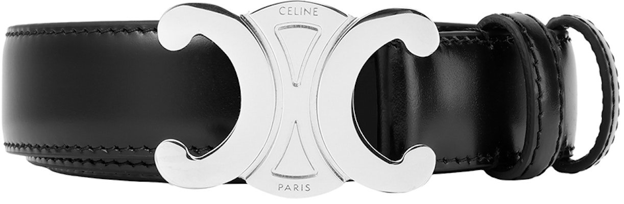 CELINE Luxury Leather Belt with Metal Buckle in Black, 2.5cm Width 45AKA3A01.38SI Purchase CELINE Luxury Leather Belt with Metal Buckle in Black, 2.5cm Width 45AKA3A01.38SI