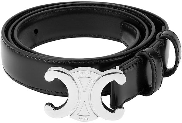 CELINE Luxury Leather Belt with Metal Buckle in Black, 2.5cm Width 45AKA3A01.38SI Details for CELINE Luxury Leather Belt with Metal Buckle in Black, 2.5cm Width 45AKA3A01.38SI