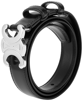 CELINE Luxury Leather Belt with Metal Buckle in Black, 2.5cm Width 45AKA3A01.38SI Sizing CELINE Luxury Leather Belt with Metal Buckle in Black, 2.5cm Width 45AKA3A01.38SI