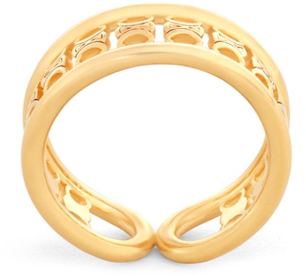 CELINE Maillon Triomphe 多層金飾黃銅戒指 46V386BRA-35OR Buy CELINE Maillon Triomphe 多層金飾黃銅戒指 46V386BRA-35OR