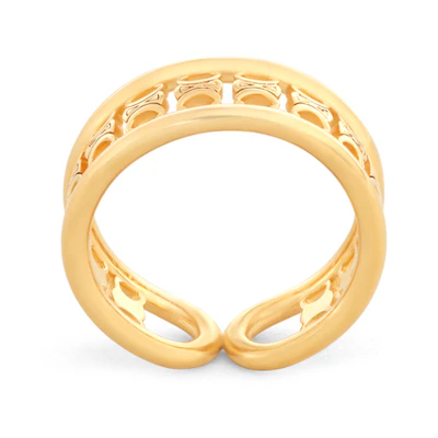 CELINE Maillon Triomphe Multi Gold-Finish Brass Ring. 46V386BRA-35OR