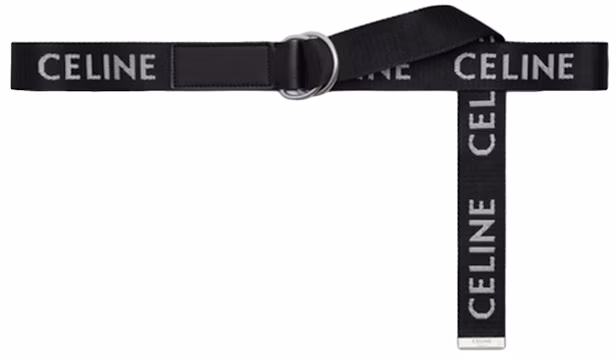 celine-medium-double-ring-belt-jacquard-black