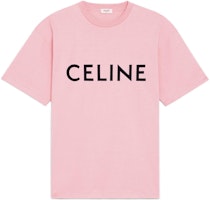 CELINE Men BOY DOLL FW22 Pink Logo Print Oversized Casual T-Shirt. 2X681671Q-25PX CELINE Men BOY DOLL FW22 Pink Logo Print Oversized Casual T-Shirt. 2X681671Q-25PX