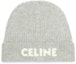 Shop Gorro de lana gris claro acanalado para hombre CELINE con detalles de aplicaciones. 2AE2I423P-08GC