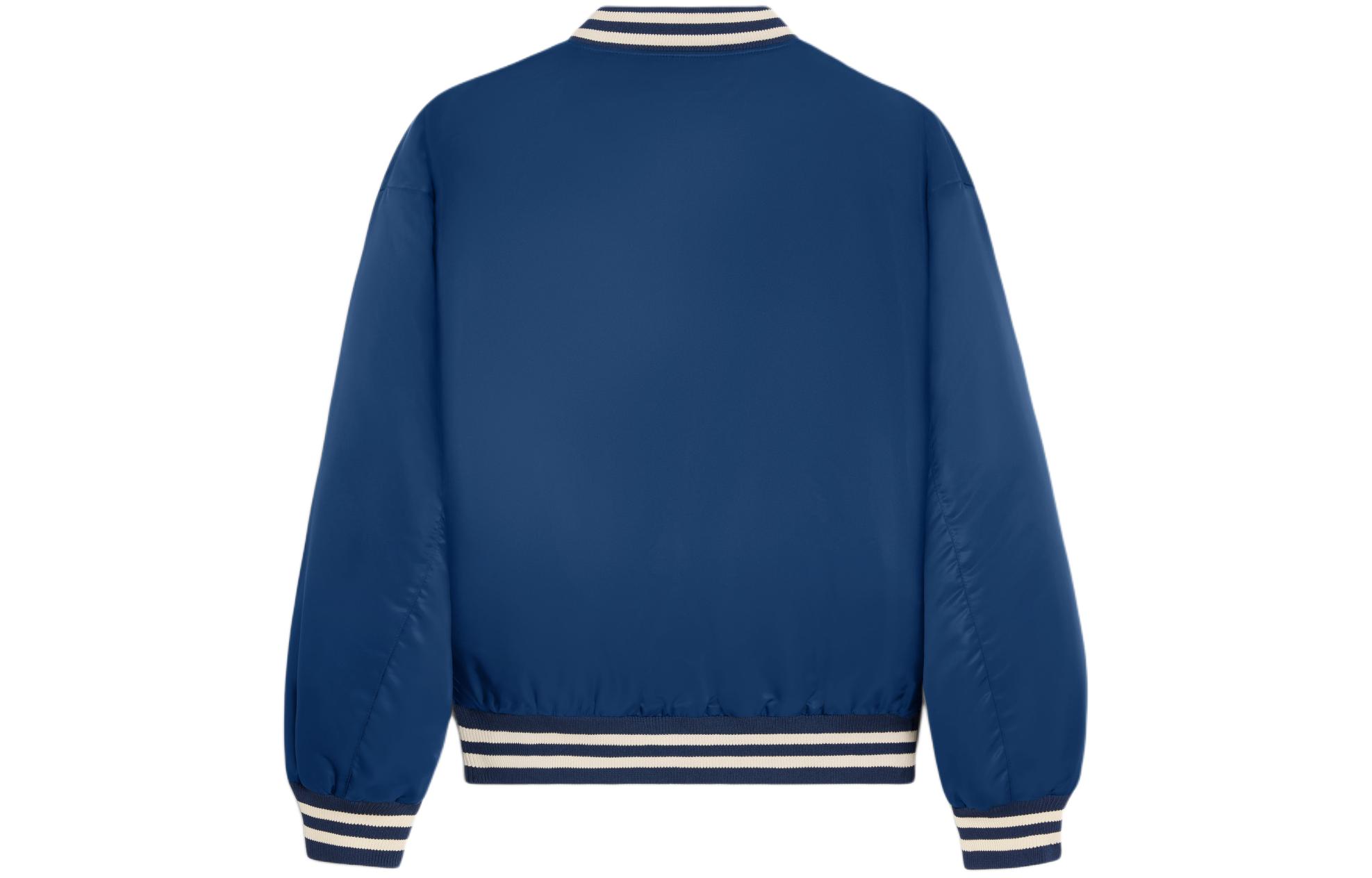 CELINE Men’s Navy Blue SS24 Logo Print Loose-Fit Varsity Jacket. 2W22C227R-07MR 圖 3