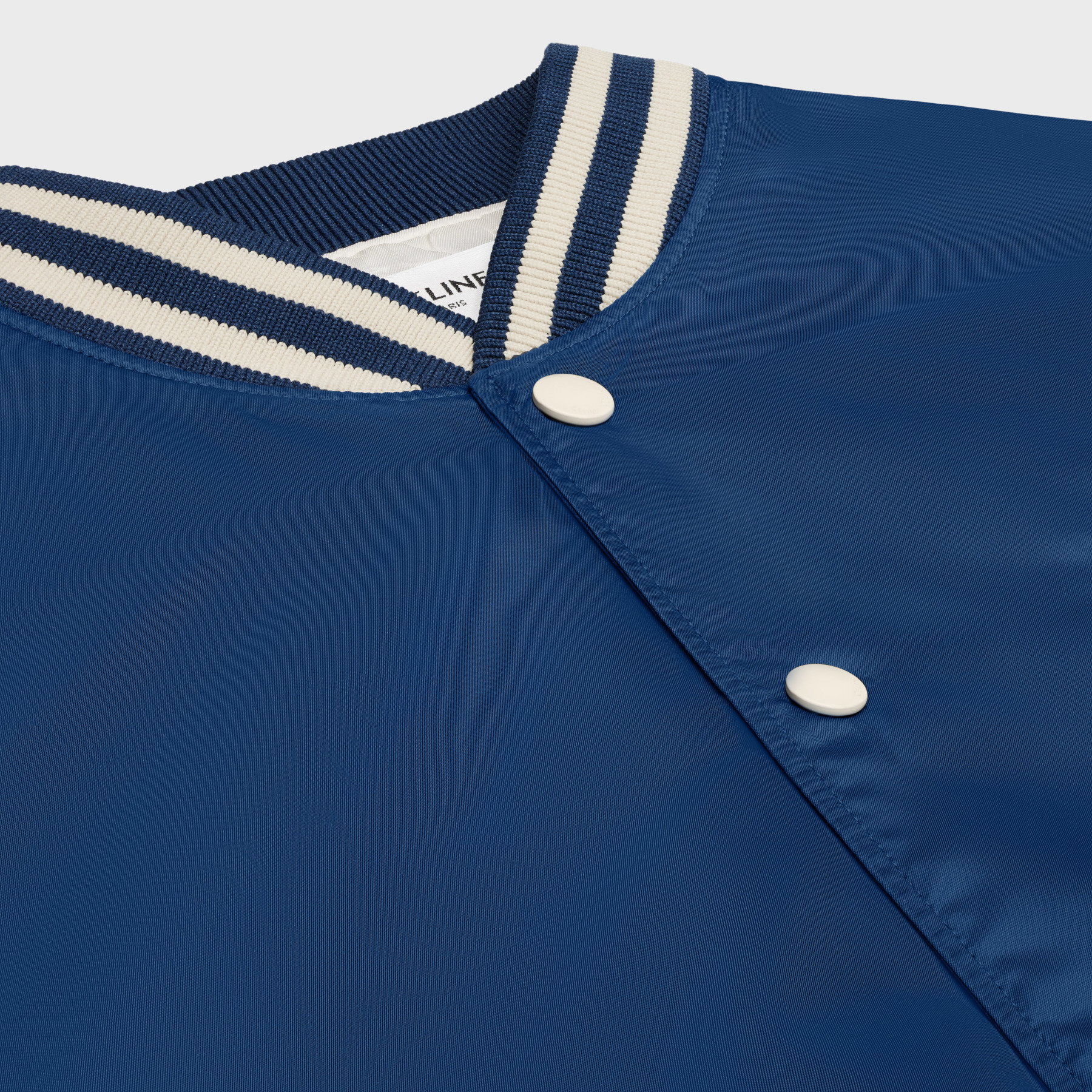 CELINE Men’s Navy Blue SS24 Logo Print Loose-Fit Varsity Jacket. 2W22C227R-07MR 圖 5