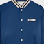 Sizing CELINE Men’s Navy Blue SS24 Logo Print Loose-Fit Varsity Jacket. 2W22C227R-07MR