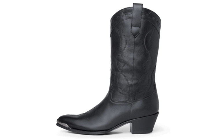 CELINE Metal Toe Cap Ankle Boots 'Black Calfskin' 344453492C.38NO