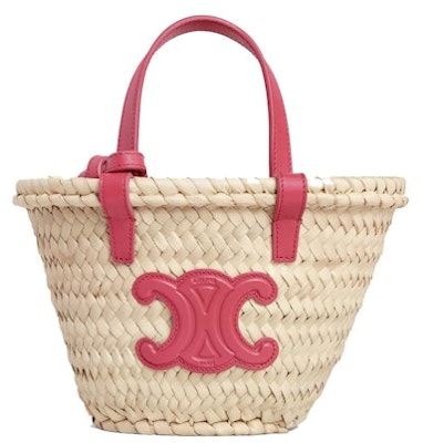Celine Mini Triomphe Basket Bag in Palm Leaves and Calfskin Lipstick Buy Celine Mini Triomphe Basket Bag in Palm Leaves and Calfskin Lipstick