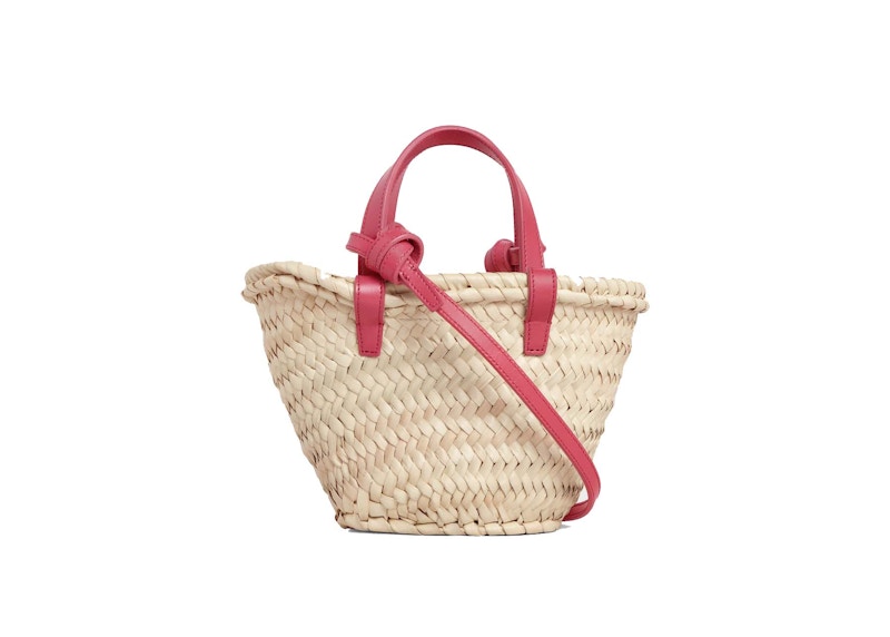 Order Celine Mini Triomphe Basket Bag in Palm Leaves and Calfskin Lipstick