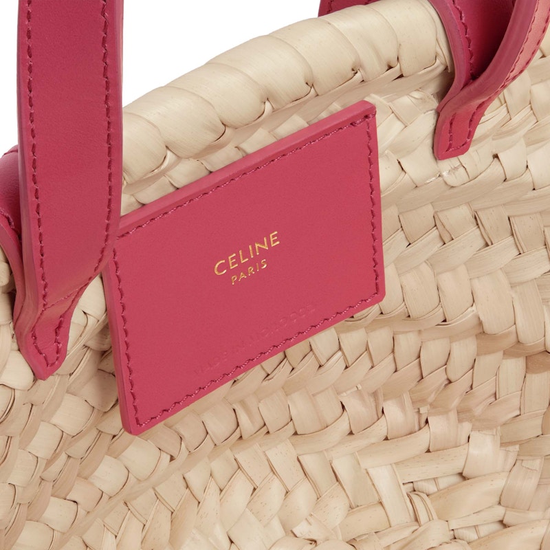 Lookbook Celine Mini Triomphe Basket Bag in Palm Leaves and Calfskin Lipstick
