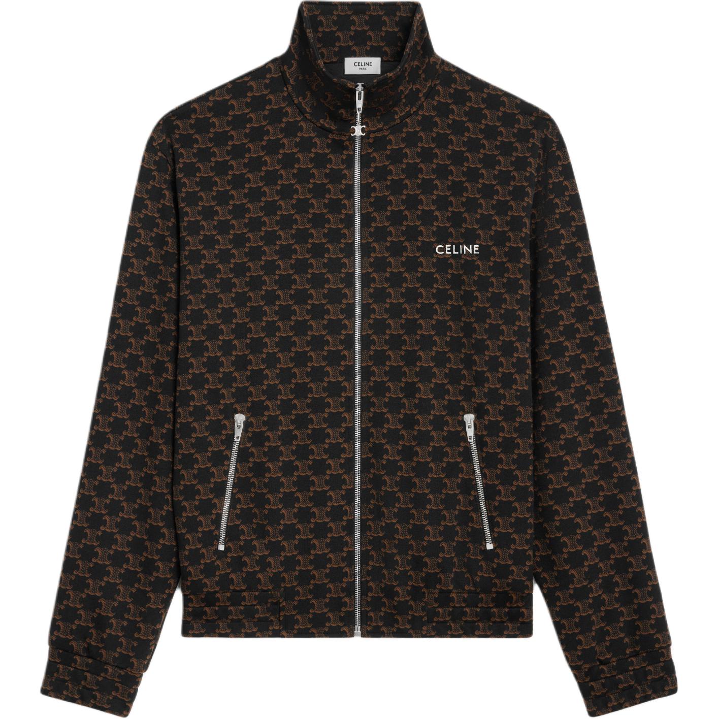 Celine Monogram Zip-Up Sports Jacket for Men in Black 2Y87G366T-39MB