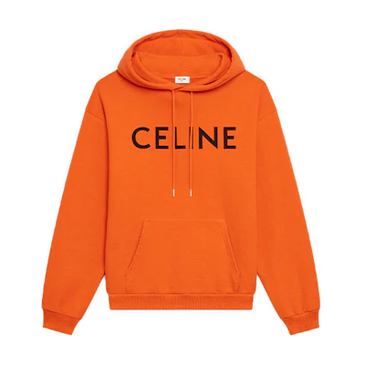 Celine Orange Hoodie with Letter Logo Print 2Y321052H-20OB