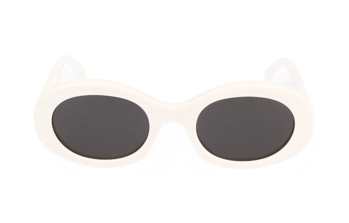CELINE Oval Acetate Sunglasses Unisex White with Logo Temples. CL40194U25A25A