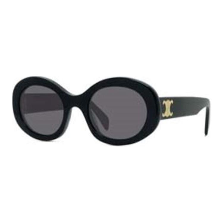 CELINE Oval Sunglasses Black Unisex Couple Style with Patterned Temples. CL40194U5201A 圖 3