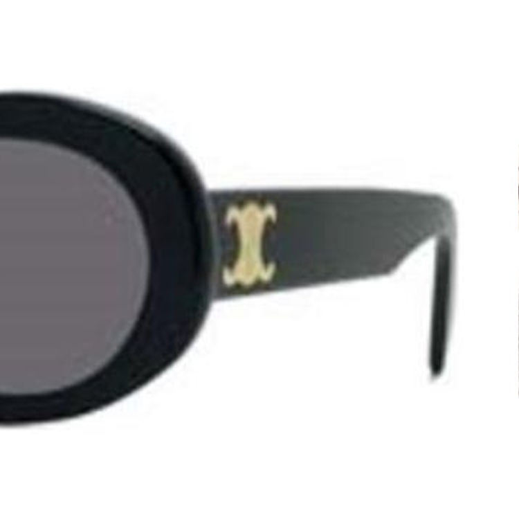 CELINE Oval Sunglasses Black Unisex Couple Style with Patterned Temples. CL40194U5201A 圖 4